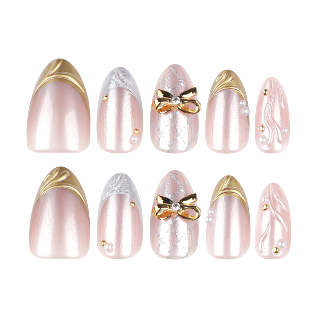 Artful stiletto nails with glitter and flower accents Kalsten