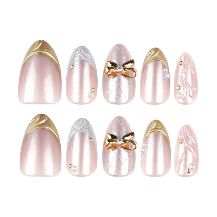 Artful stiletto nails with glitter and flower accents Kalsten