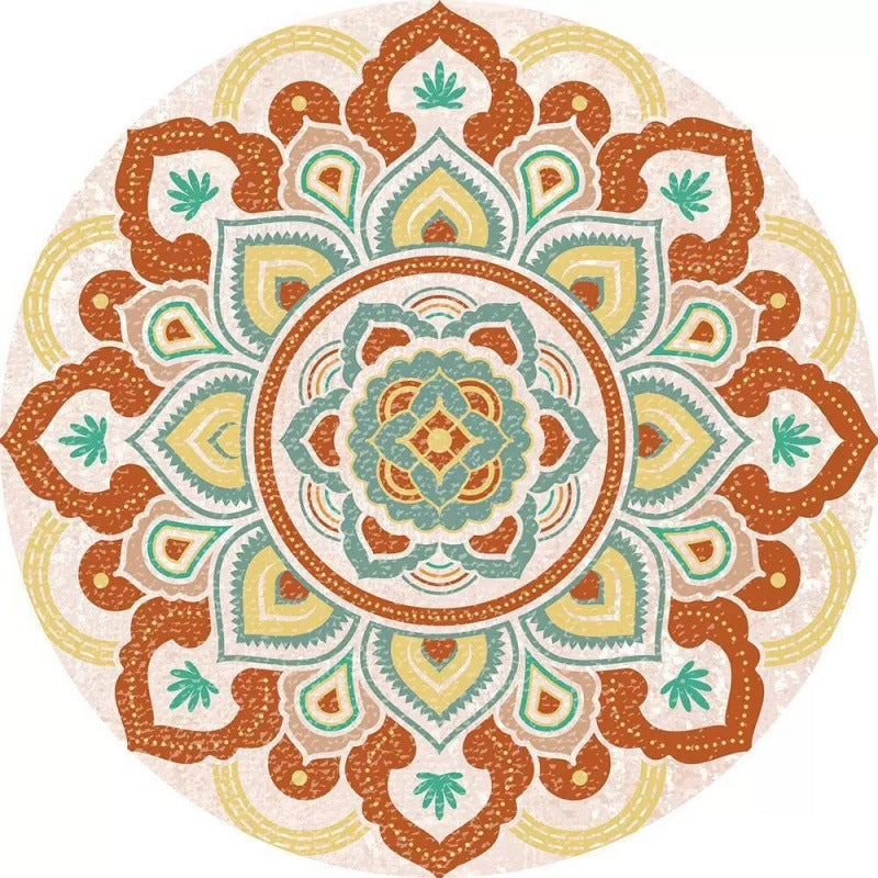 Circular Vintage Floral Area Rug Kalsten