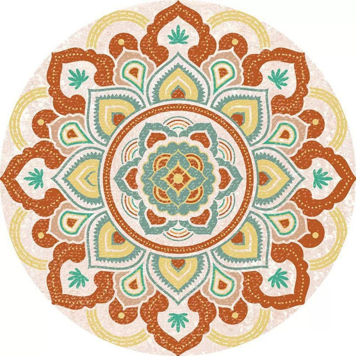 Circular Vintage Floral Area Rug Kalsten