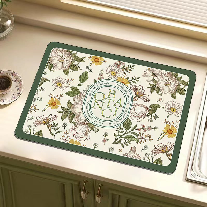 Floral Decorative Kitchen Mat Kalsten