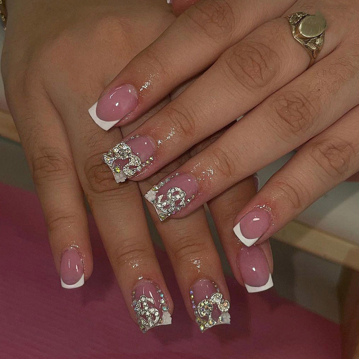 Premium artificial nails with sparkling 3D applications Kalsten