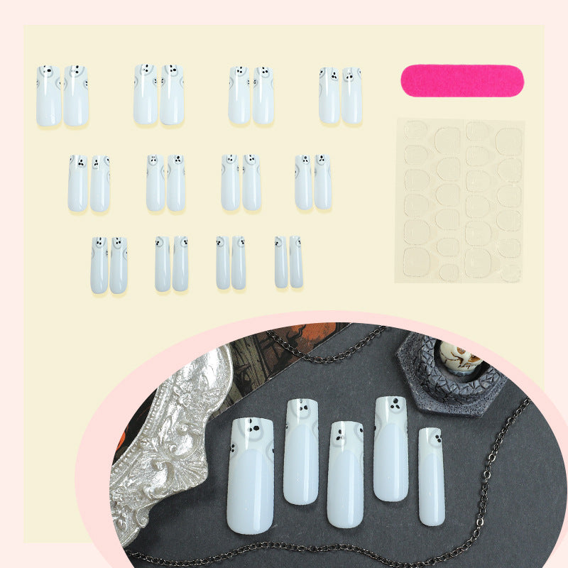 Thematic Press-On Nail Set with Ghost Designs Kalsten