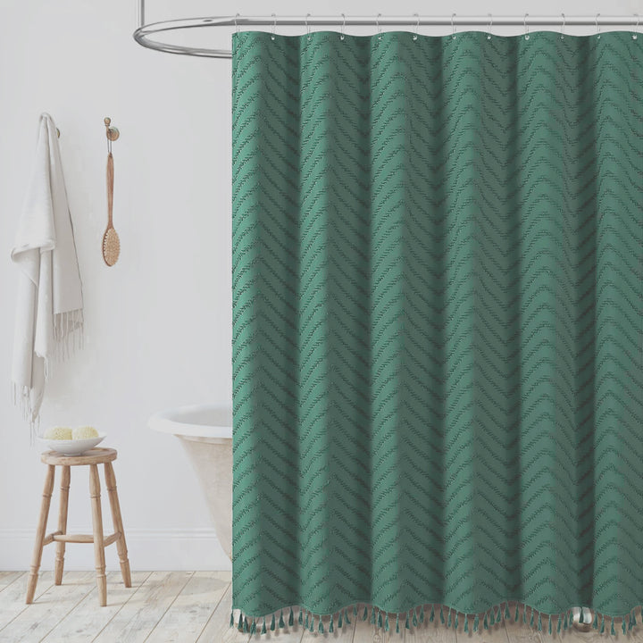 Textured Geometric Shower Curtain Kalsten