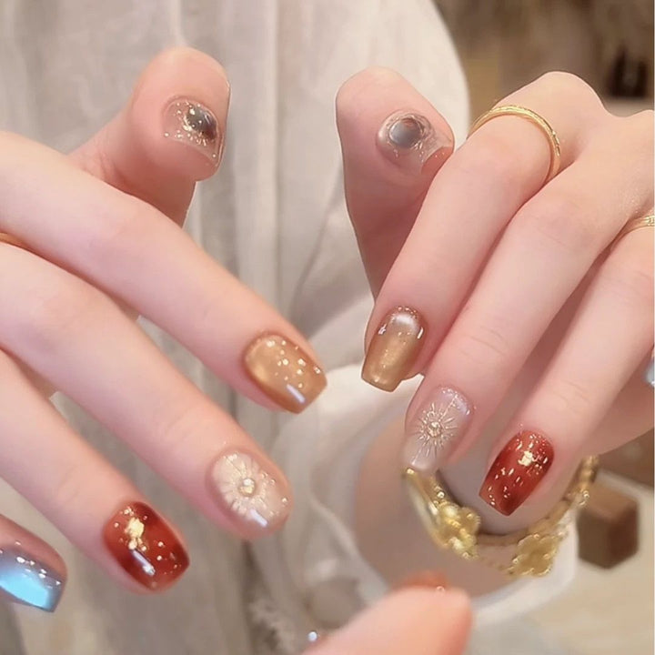 Artistic Nail Art Extensions with Floral Accents Kalsten
