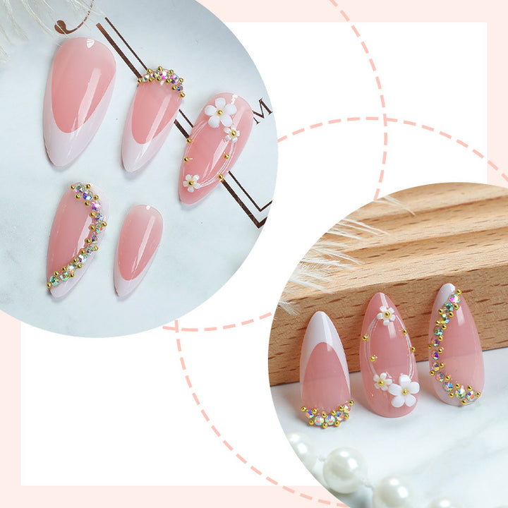 Premium Artistic Press-On Nail Set with Elegant Design Accents Kalsten