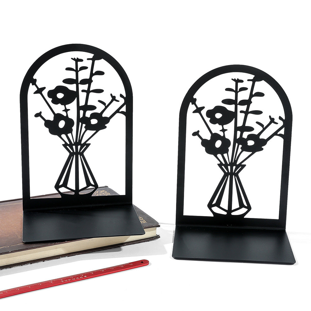 Decorative Floral Metal Bookends