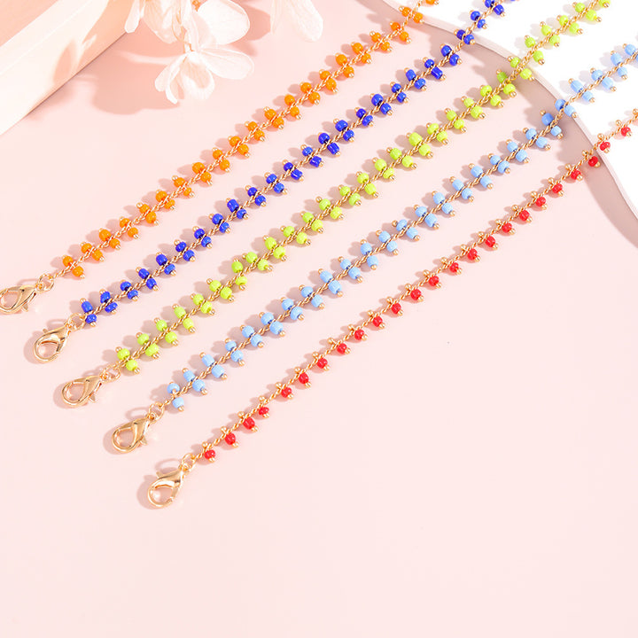 Delicate Beaded Ankle Bracelet Kalsten