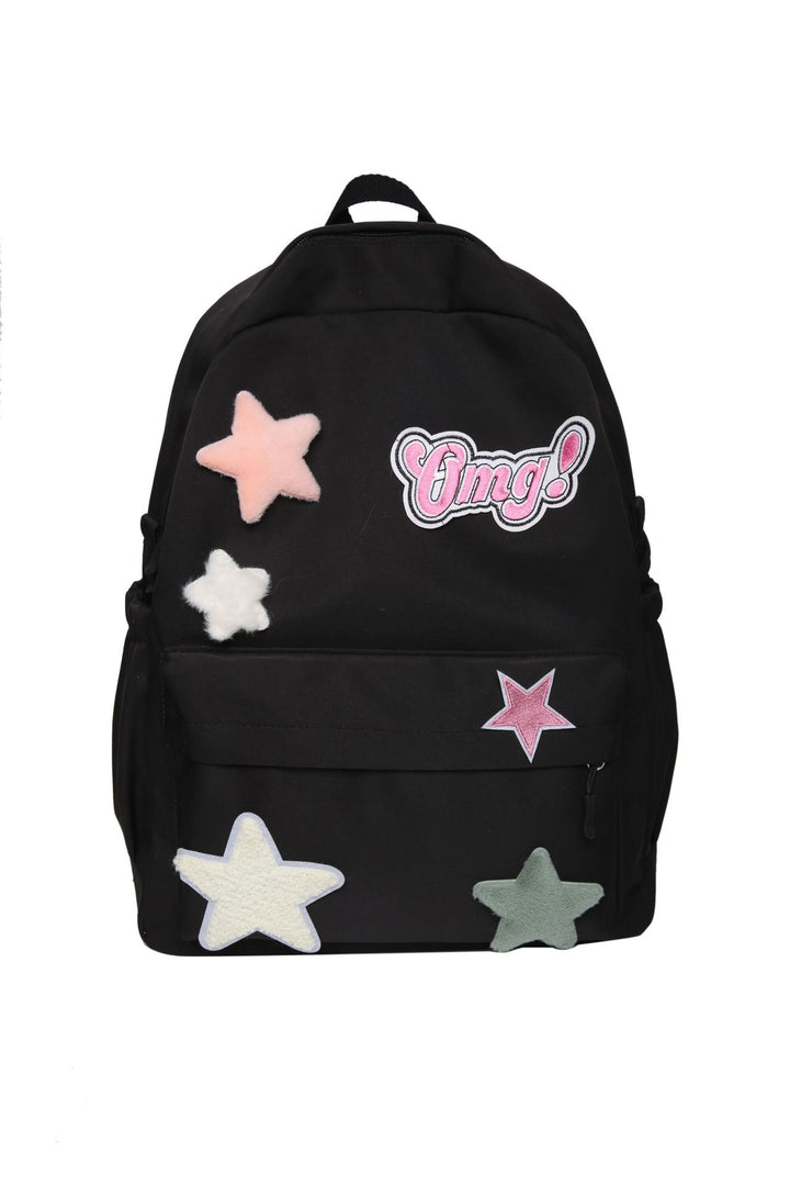 Fun Embroidered Star-Themed Backpack