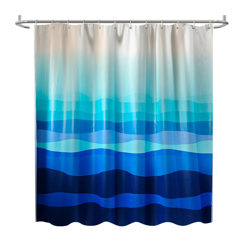 Gradient Wave Pattern Shower Curtain Kalsten