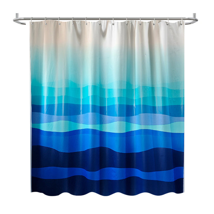 Gradient Wave Pattern Shower Curtain Kalsten