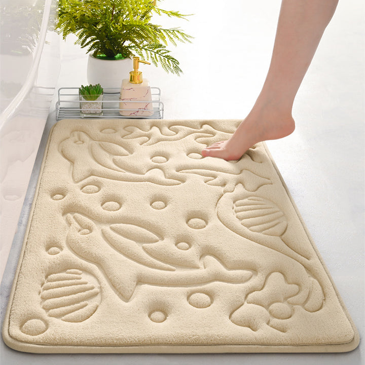 Decorative Bath Mat with Dolphin Design Kalsten