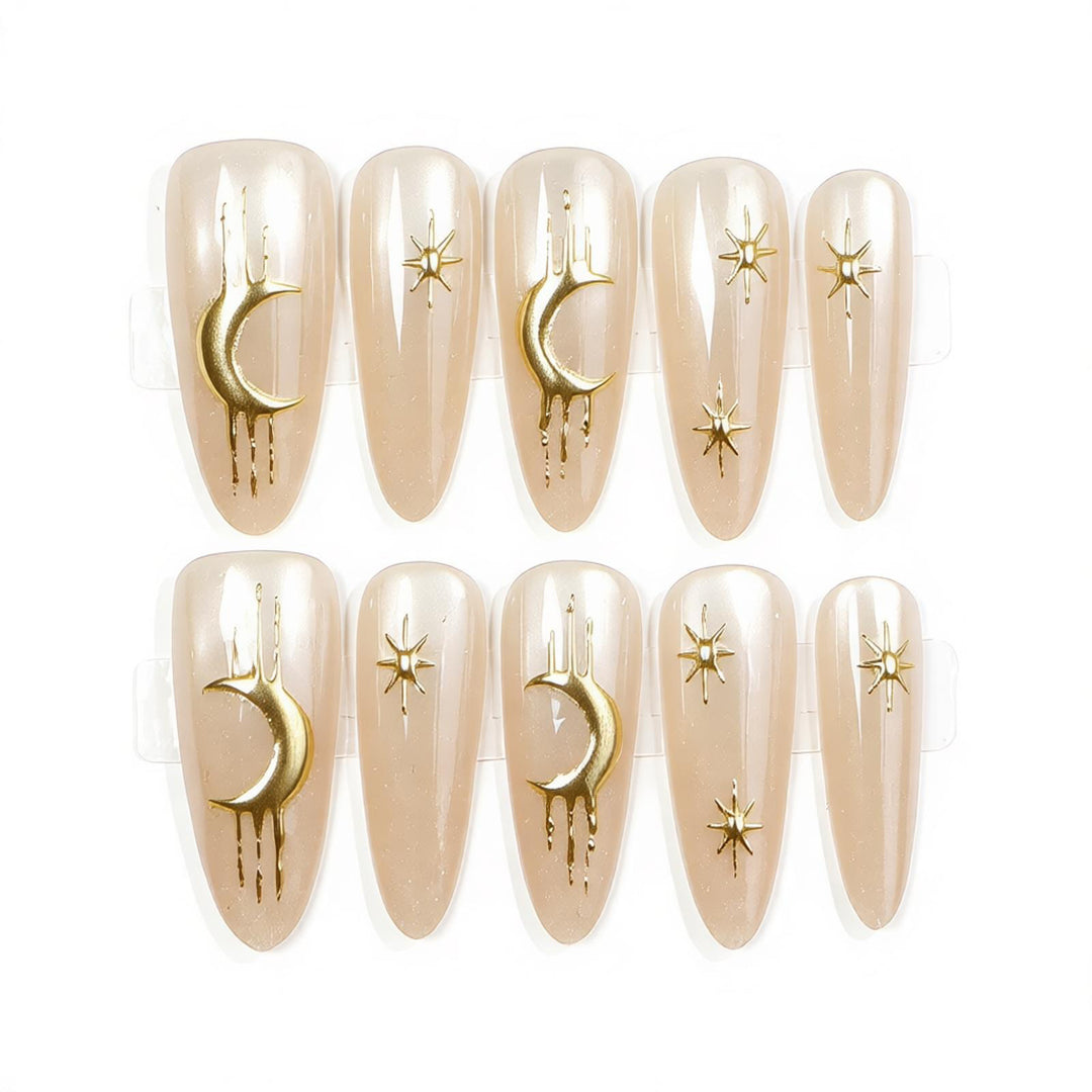 Celestial Themed Press-On Nail Art Set Kalsten