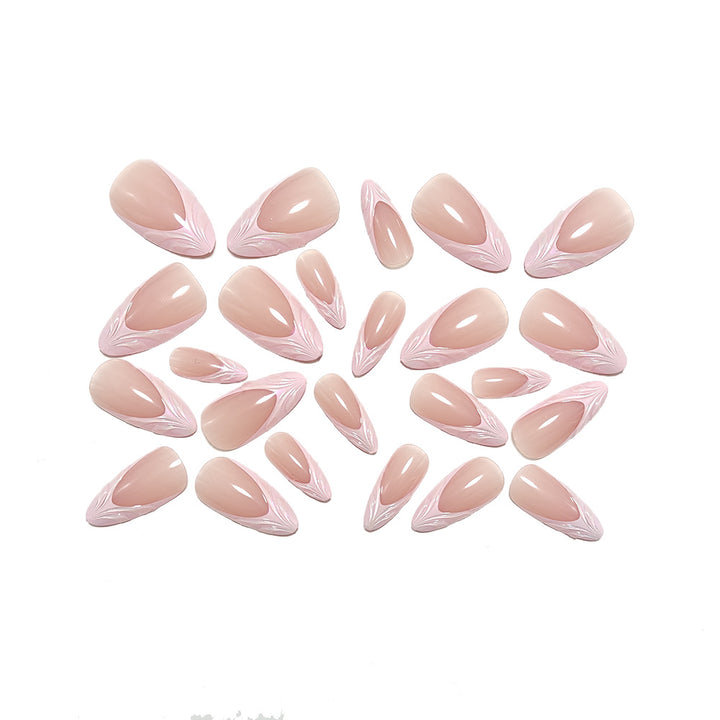 Artificial nails in elegant stiletto design with holographic accents Kalsten