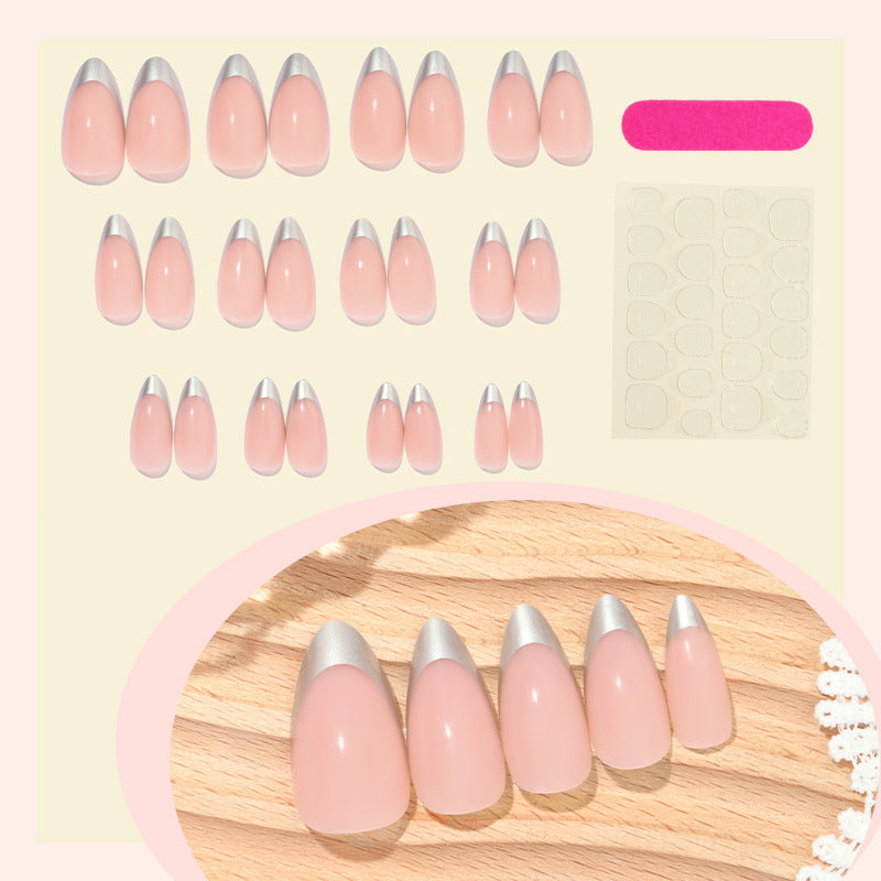 Acrylic Nail Set with Modern French Tip Design Kalsten