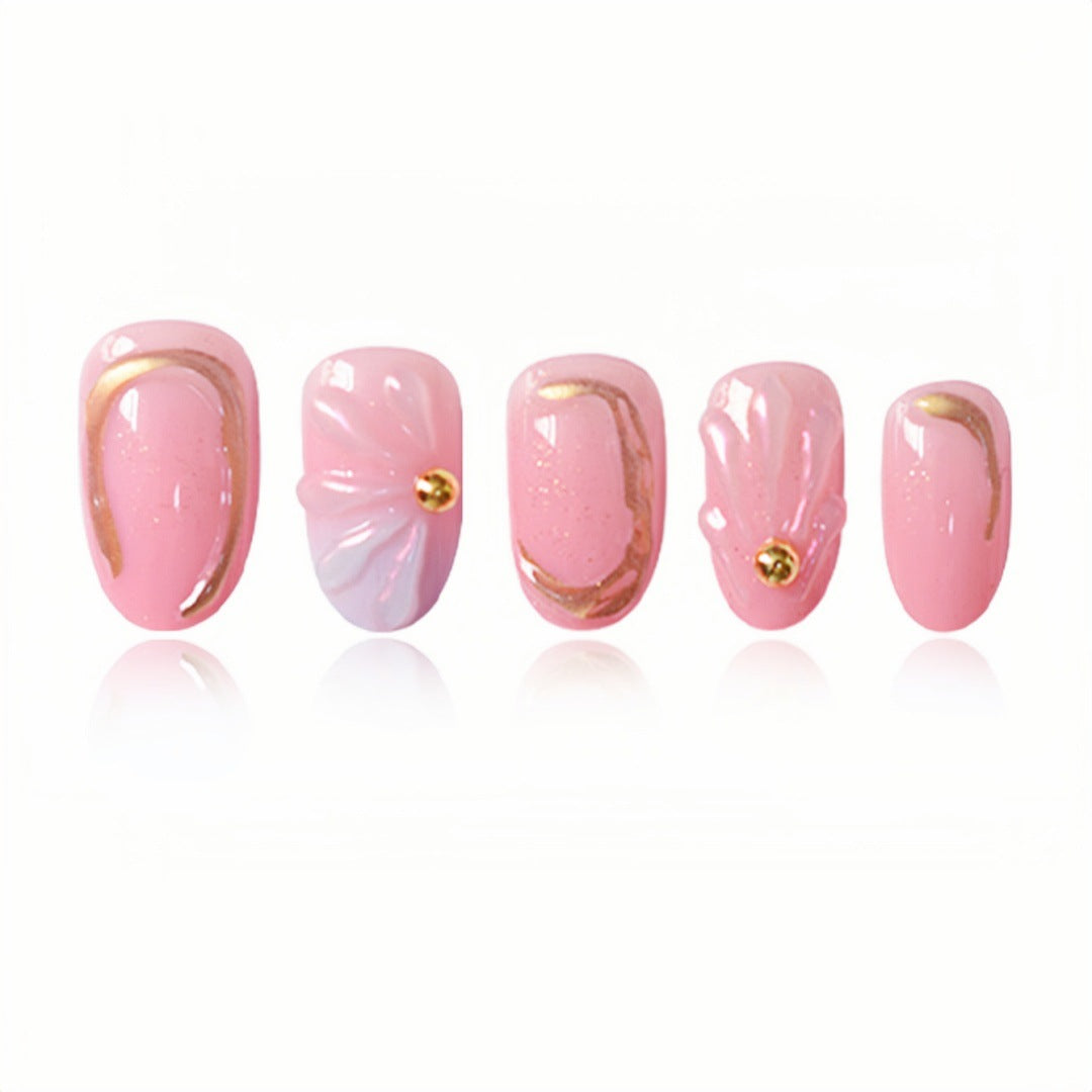 Floral Geometric Press-On Nail Art Set Kalsten
