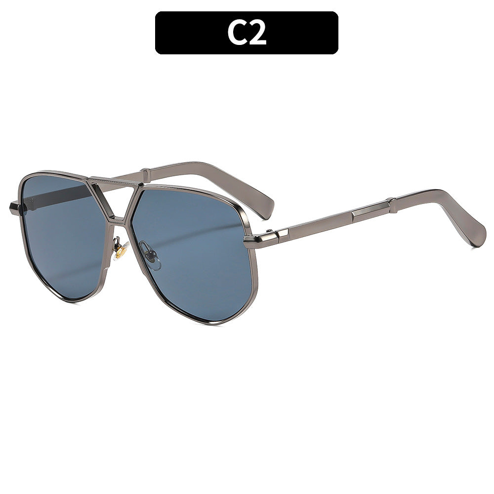 Geometric Oversized Aviator Sunglasses  1787664349