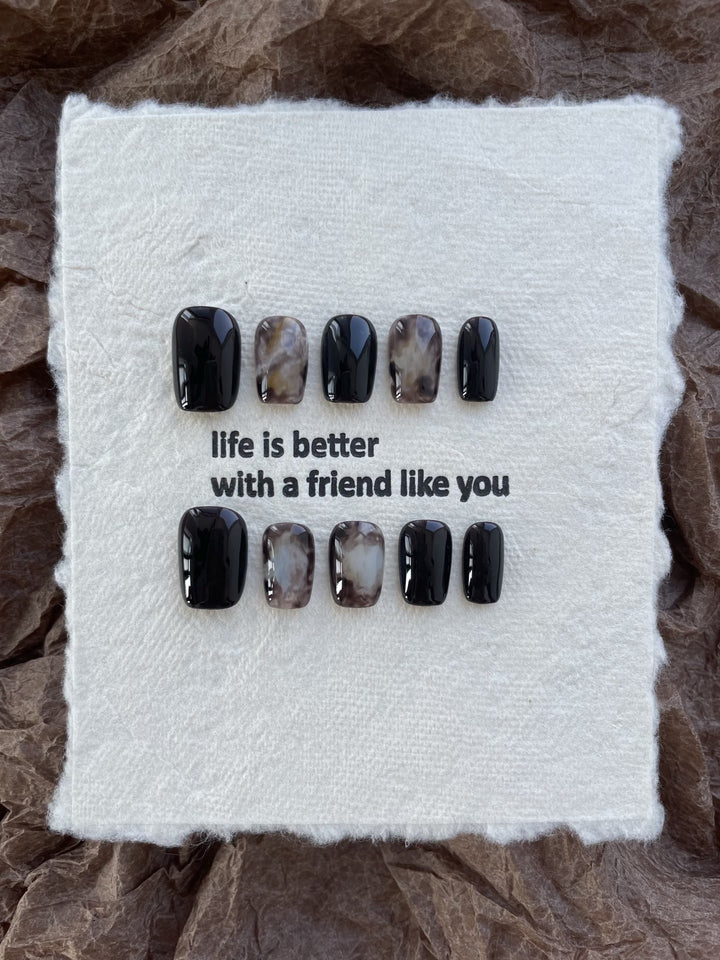 Abstract Marble Design Press-On Nails