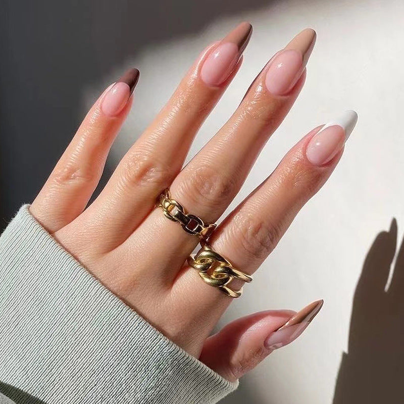 Artful gel nails with elegant gradient and fashionable accent Kalsten