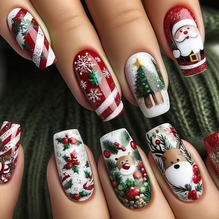 Artificial nails in festive Christmas design Kalsten 1788542011