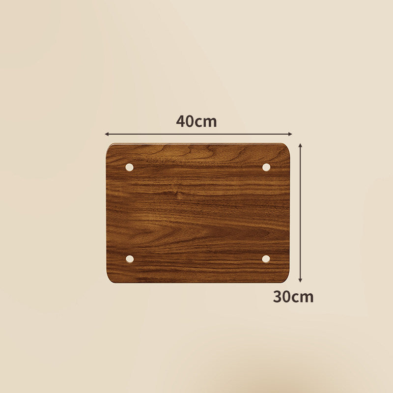 Compact Square Bamboo Shelf Panel with Rounded Corners and Pre-Drilled Mounting Holes