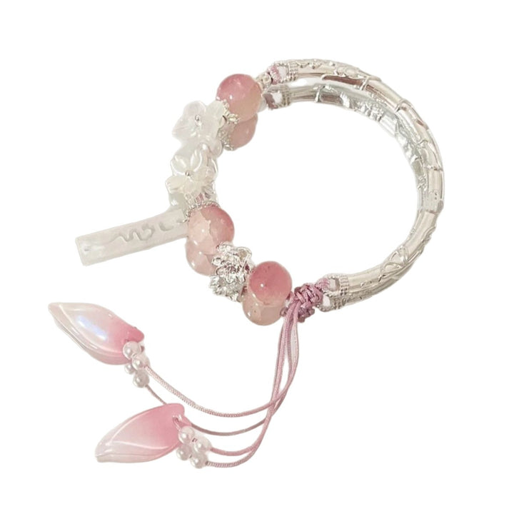 Floral Beaded Charm Bangle Bracelet Kalsten