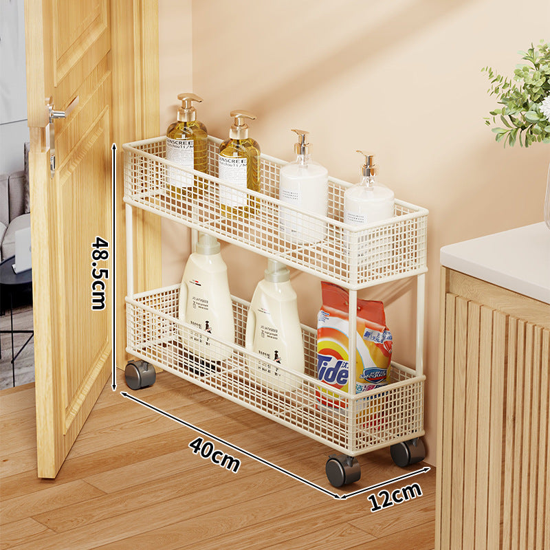 Slim Narrow Pull-Out Mesh Storage Organizer for Cabinet and Door Gap