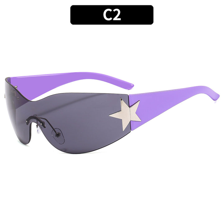 Stylish Oversized Star-Accented Sunglasses