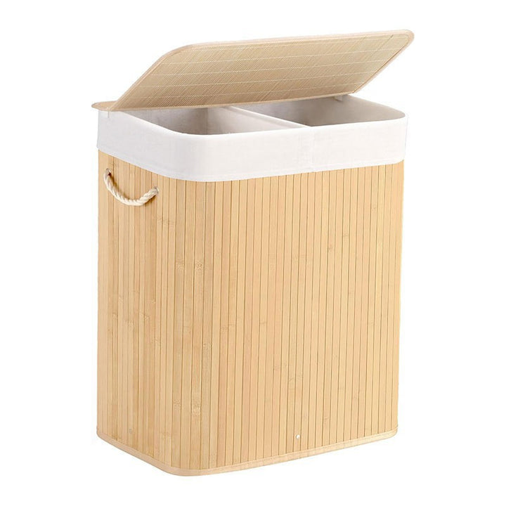 Large laundry basket with two compartments and removable lid Kalsten