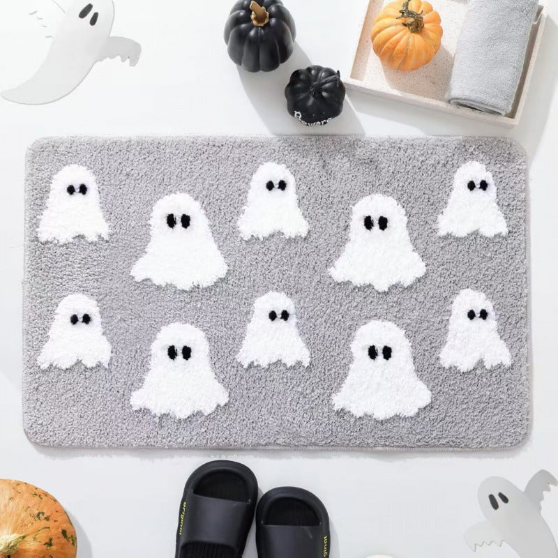 Playful Ghost-Themed Bath Mat