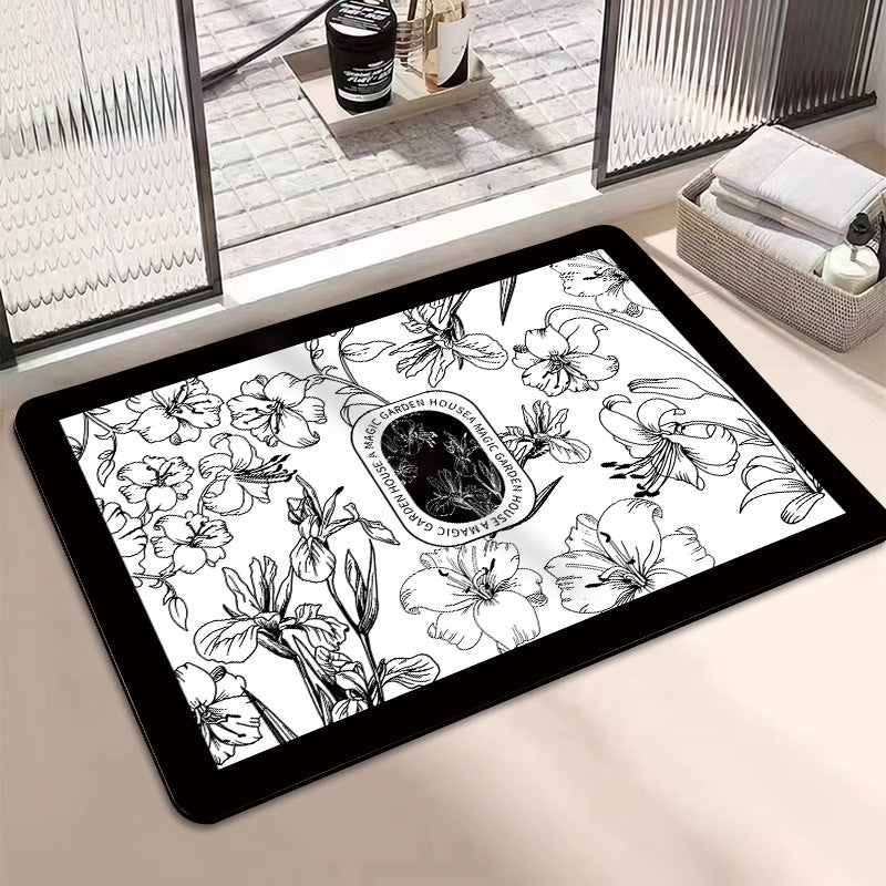 Floral Print Bath Mat Kalsten