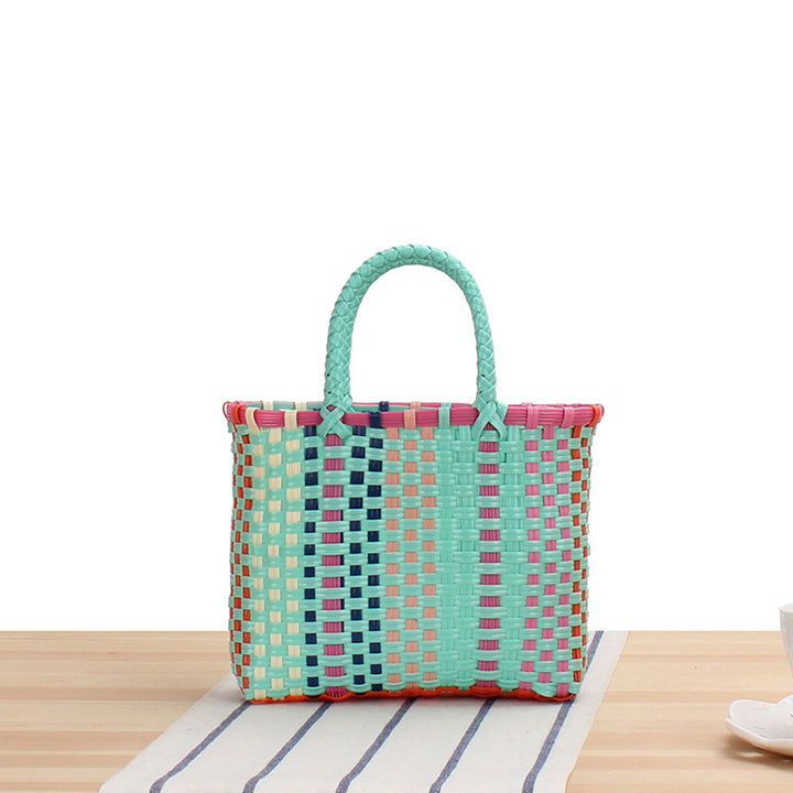 Braided Tote Bag with Colorful Design and Sturdy Handles Kalsten