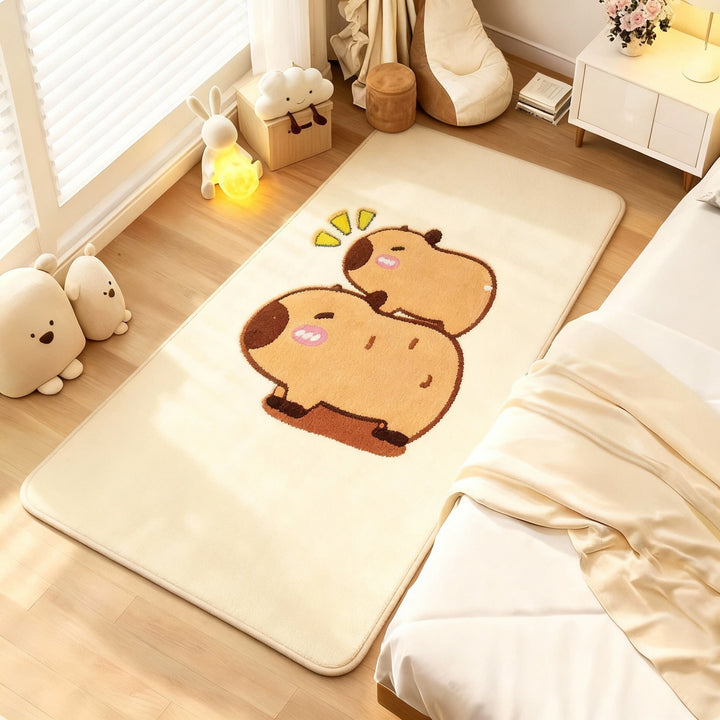 Plush Cartoon Animal-Themed Area Rug