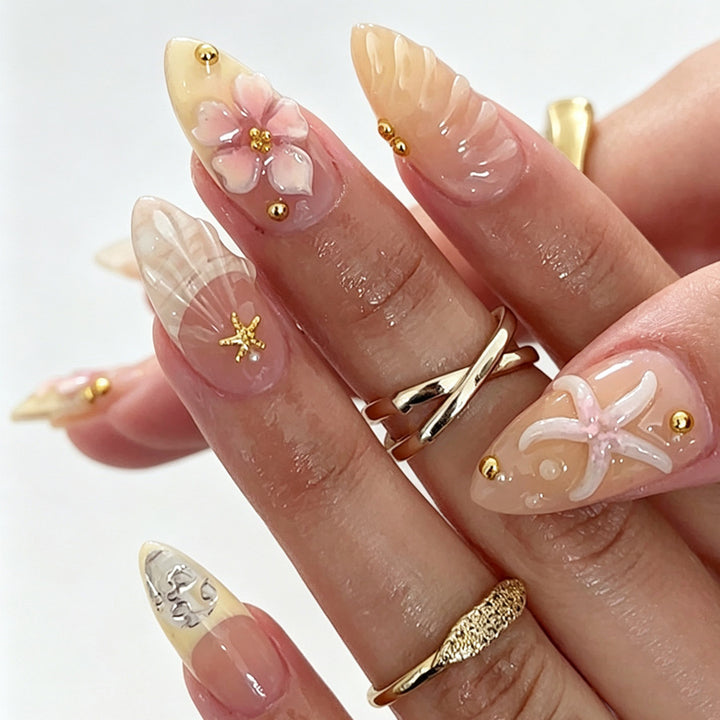 Artistic Floral Design Press-On Nails Kalsten