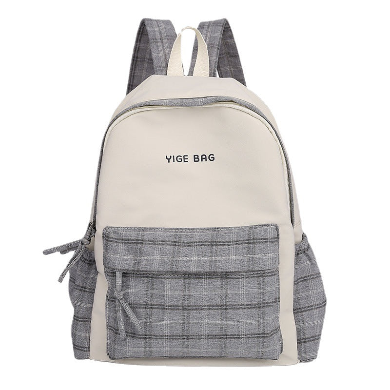 Casual Plaid Pattern Backpack Kalsten