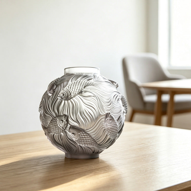 Frosted Decorative Fish Vase