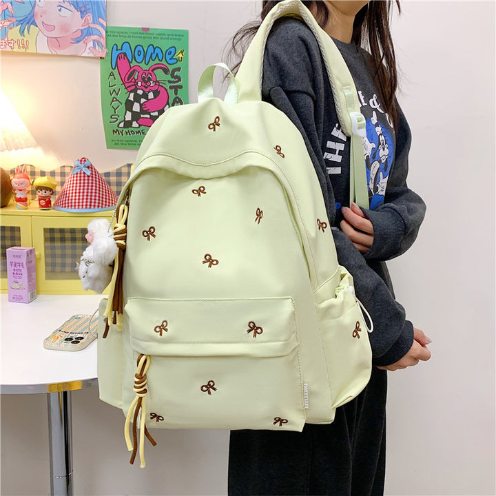 Backpack with Charming Bow Design and Practical Compartments Kalsten