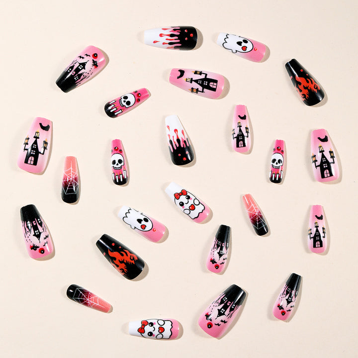Halloween-Themed Artistic Acrylic Nail Art Extensions Kalsten