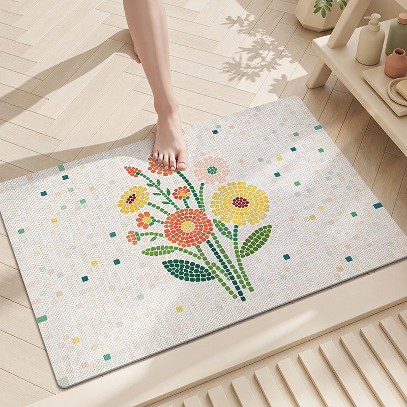Women's Floral Non-Slip Bath Mat Kalsten