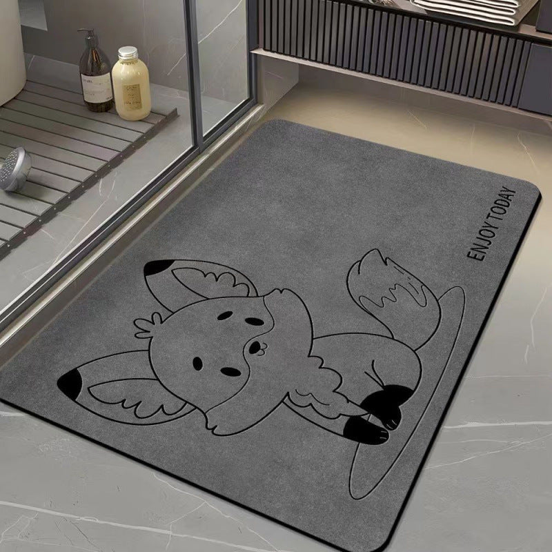 Cartoon Hippo Bath Mat