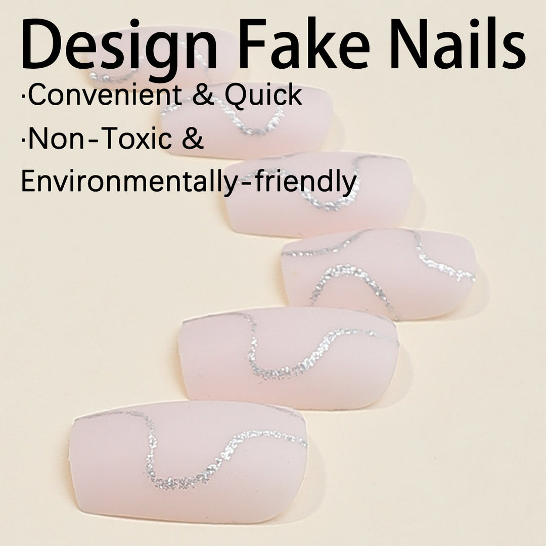 Nail art set with elegant glitter contour design Kalsten