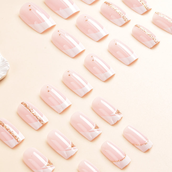 Elegant French Tip Press-On Nail Art Set Kalsten