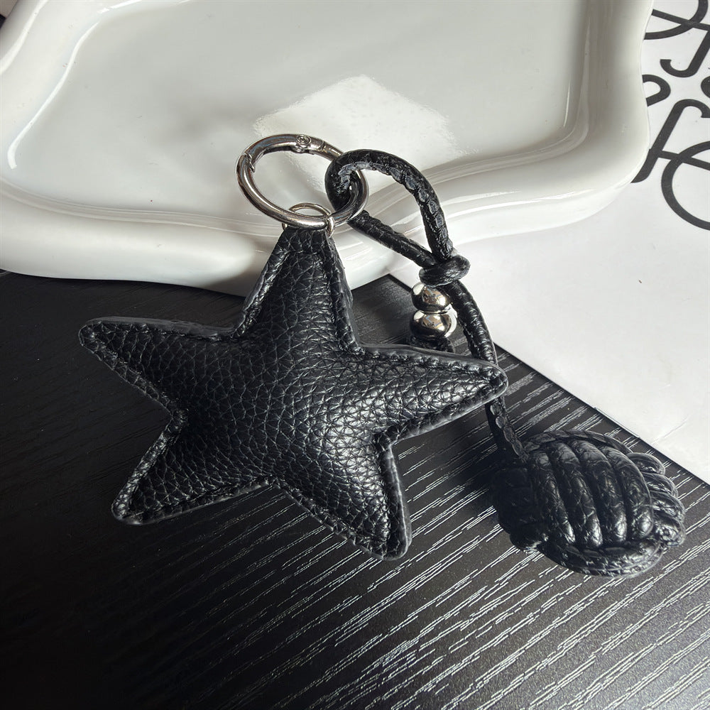 Leather Star Charm Keychain Kalsten
