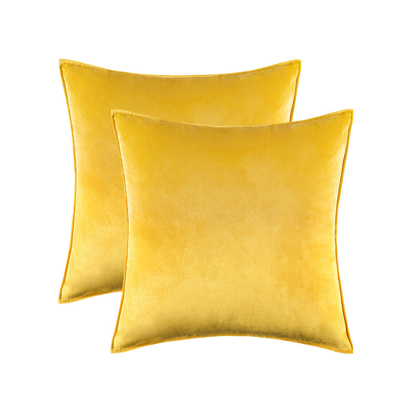 Plush Velvet Square Decorative Pillow Cover Pair with Knife-Edge Seam and Hidden Zipper