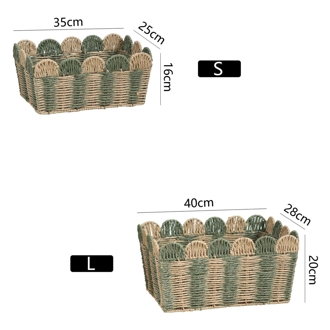 Decorative storage basket made of woven material Kalsten