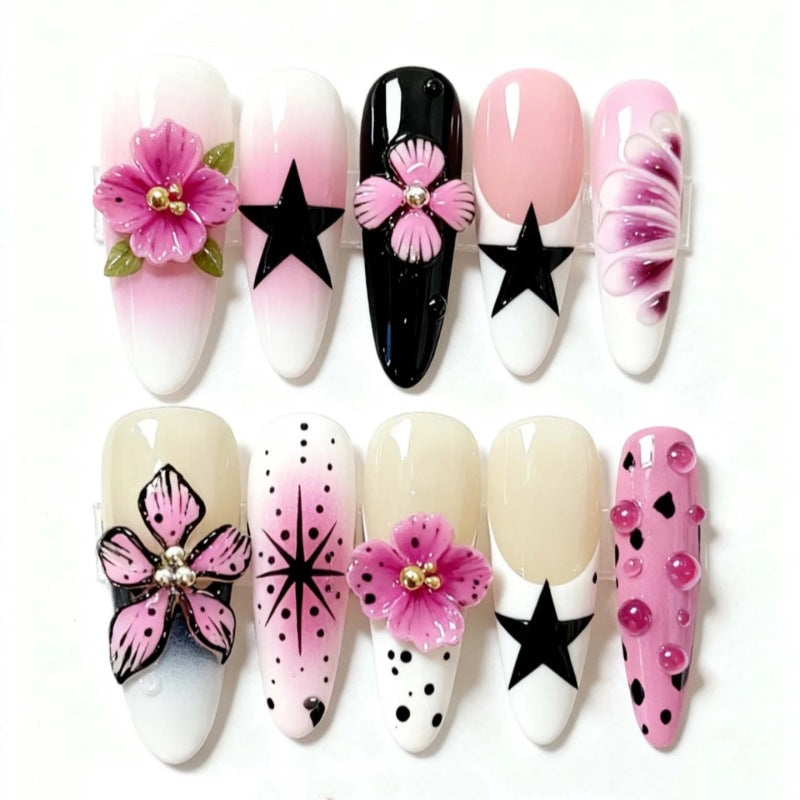 Nature-Themed Artistic Press-On Nail Set Kalsten