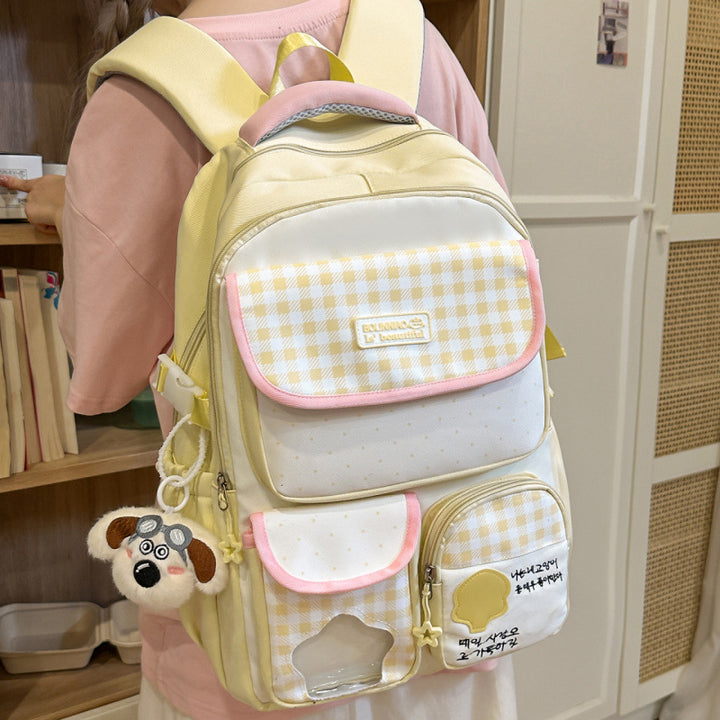 Stylish Checkerboard Patterned Backpack