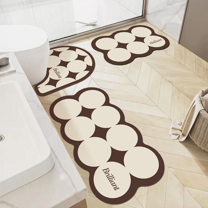 Unique Bubble Design Bath Mat Set