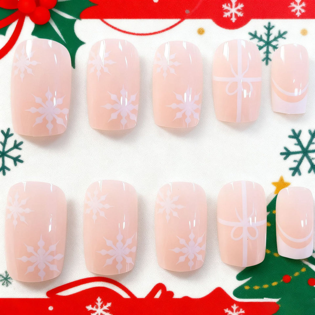 Elegant Holiday-Themed Acrylic Nail Art Enhancements Kalsten