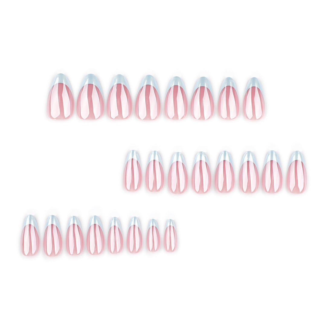 Elegant stiletto nails with high-gloss French tip design Kalsten